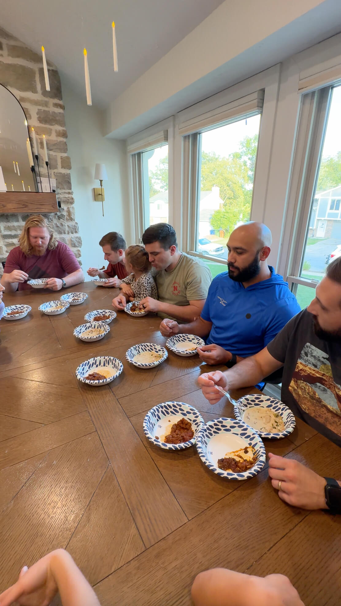 Doing a taste test to find the best chili recipe.